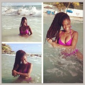 October 2013: Soaking up the beach life and letting my dreadlocks drench in the seawater in beautiful Barbados.