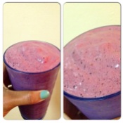 My homemade post workout berries and protein smoothie.